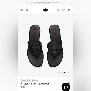 Brand new pair of Tory Burch Soft Miller Black Sandals